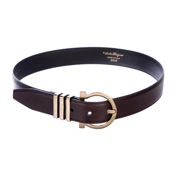 SALVATORE FERRAGAMO Gancio Leather Belt